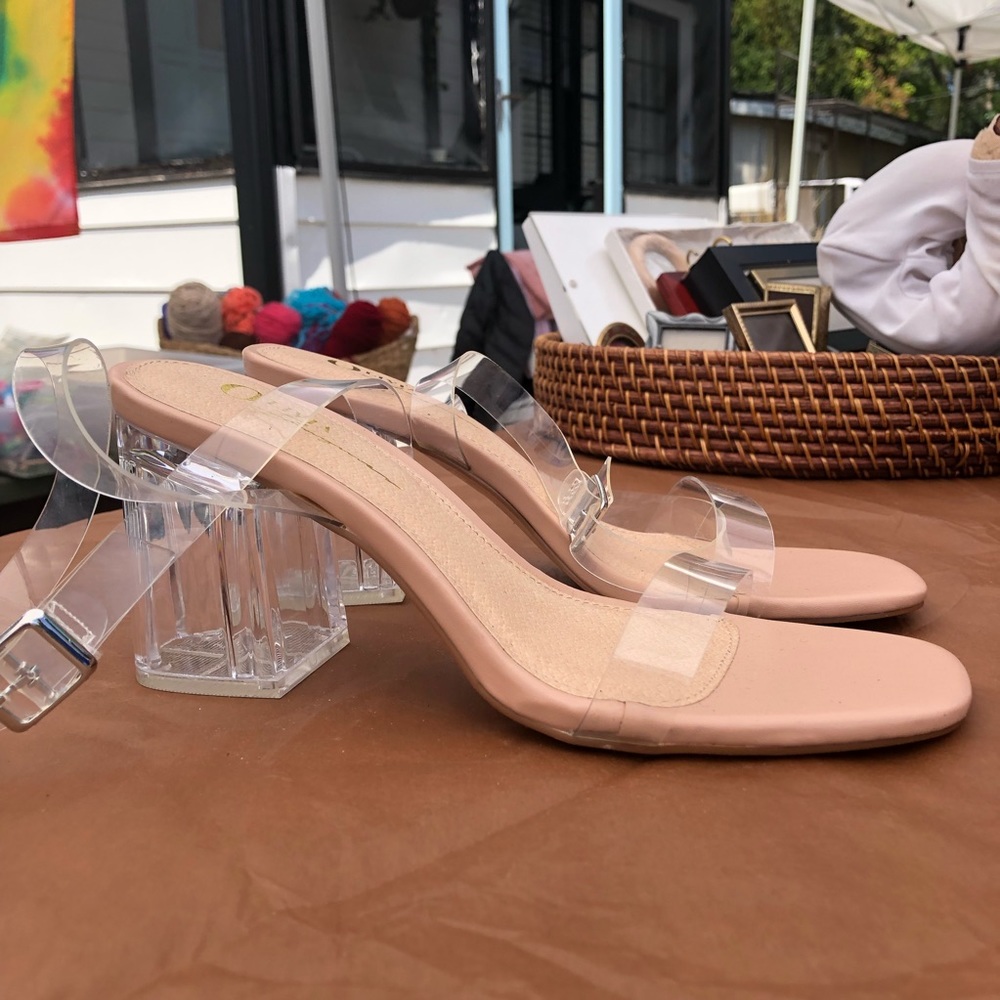 Clear strappy heels - new